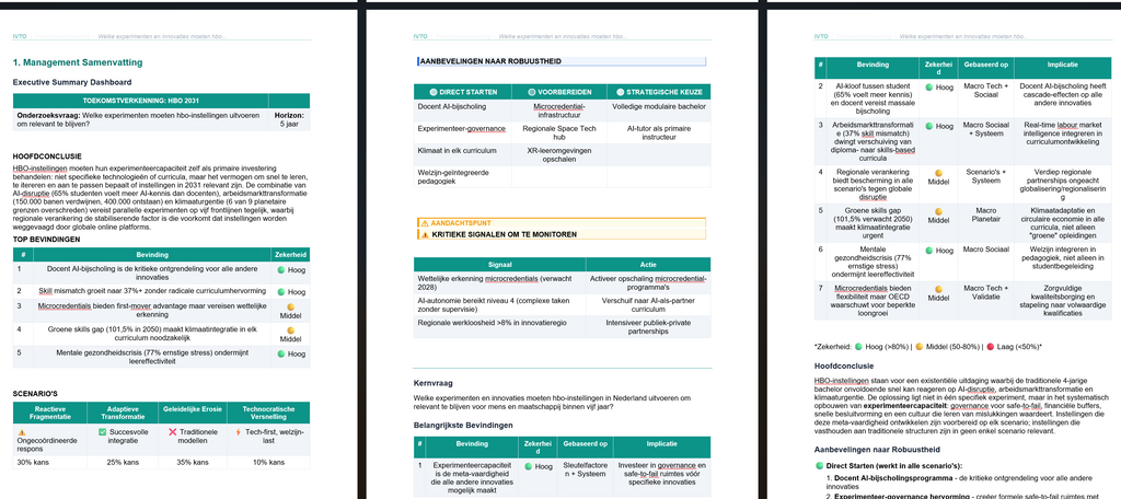 Customized future exploration report